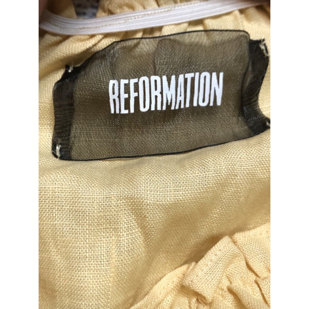 Reformation Women’s Yellow Crop Top Ruffled Off The Shoulder Small R6 - Picture 6 of 10
